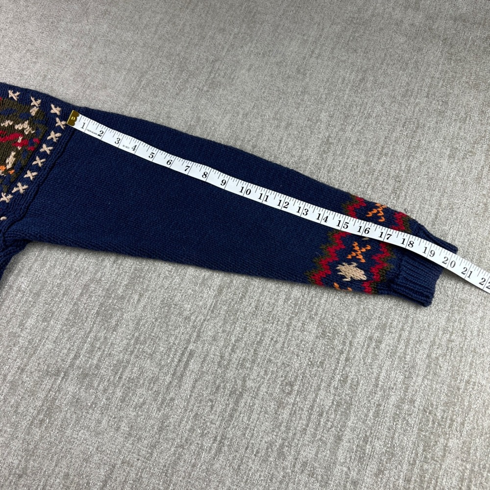 Portraits Northern Isles Sweater Womens M Navy Blue Hand Knit Cottagecore 90s - Picture 4 of 5